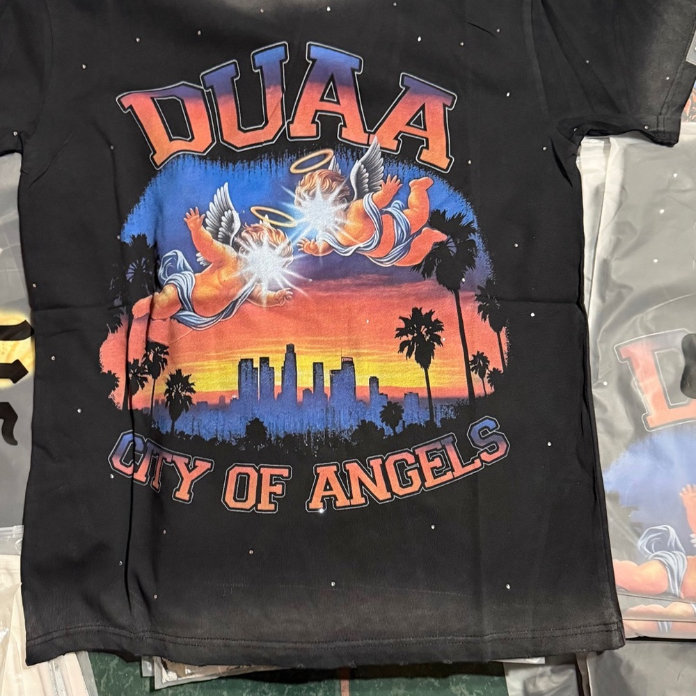 Duaa City of Angels Black Graphic Tee